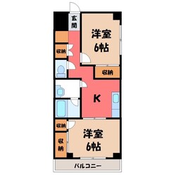 西川田駅 徒歩9分 3階の物件間取画像